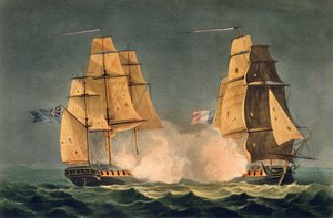 Capture of La Nereide, 21. december 1797, graveret af Thomas Sutherland til J. Jenkins 